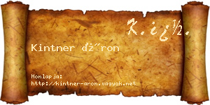 Kintner Áron névjegykártya